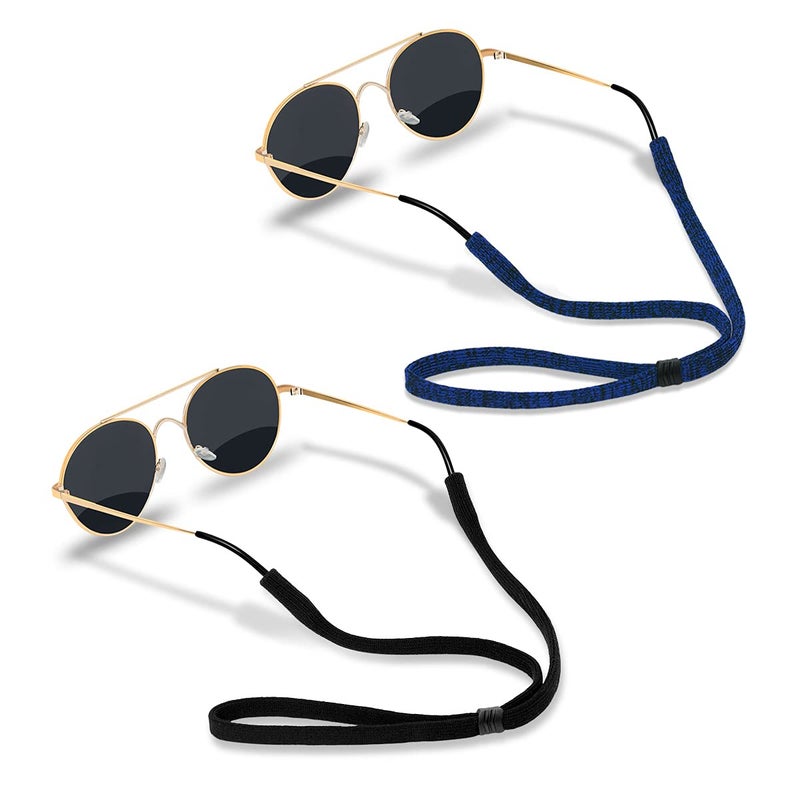 HALF CRESCEN Glasses Strap (Pack of 2) Sports Sunglass Strap Glasses Holder for Men Women (Black,Blue &Black) - Image 5