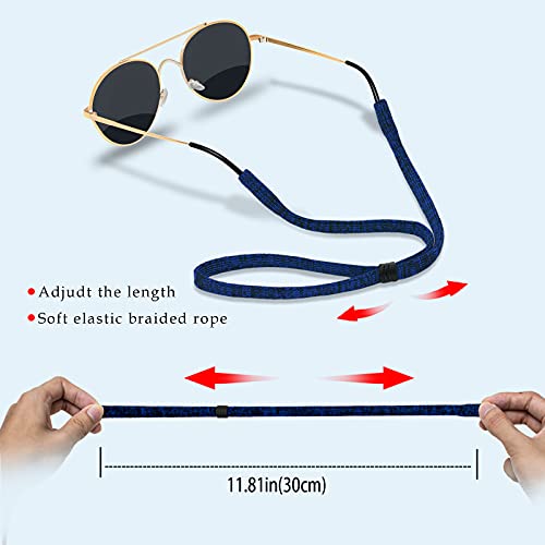 HALF CRESCEN Glasses Strap (Pack of 2) Sports Sunglass Strap Glasses Holder for Men Women (Black,Blue &Black) - Image 2