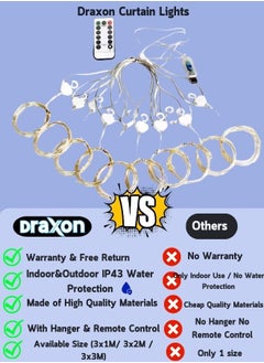 Draxon LED String fairy decorative Light USB 300LED Indoor Outdoor with 8 Hooks 8 Mode Remote Control Timer Fairy lights for bedroom, wedding and window (3 Size Available)  - Image 3