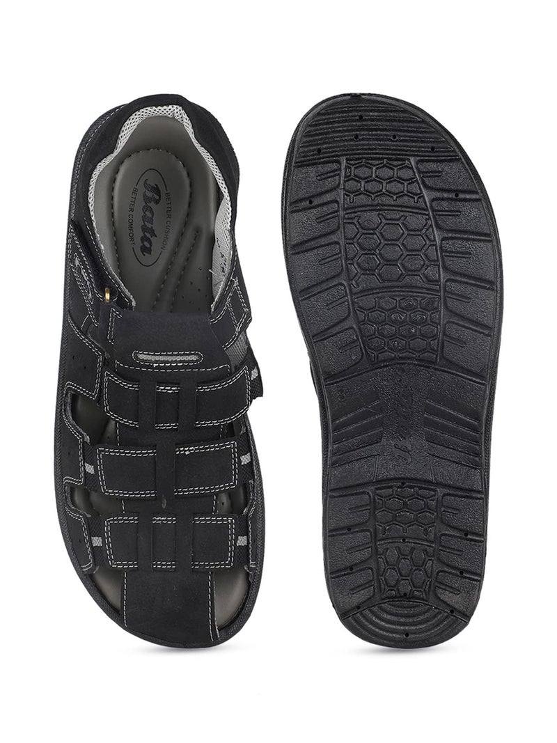 Bata Thar Men's Black Sandals - 8 UK (8616010) - Image 4