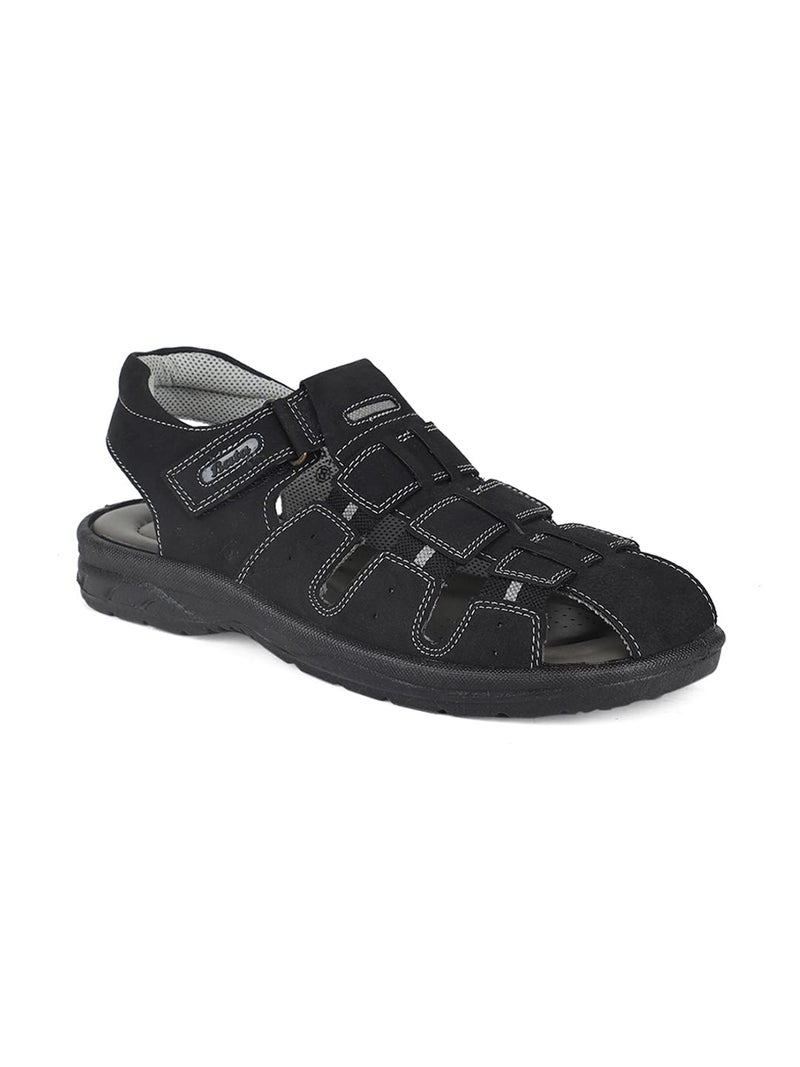 Bata Thar Men's Black Sandals - 8 UK (8616010) - Image 1