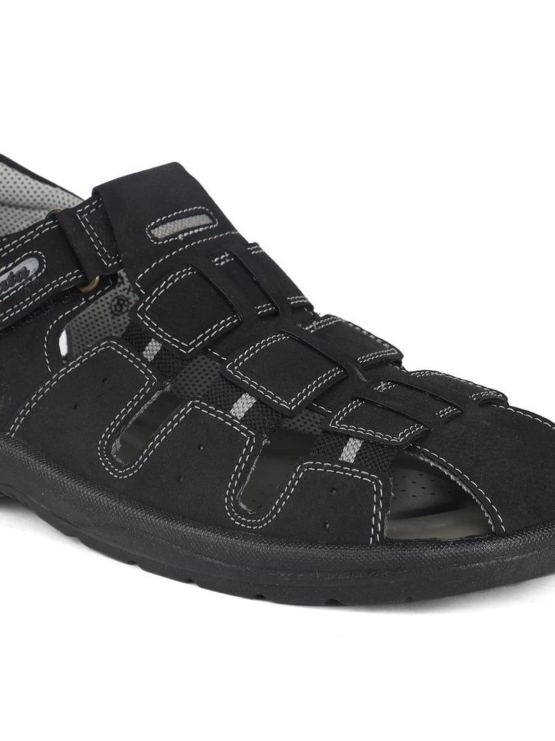 Bata Thar Men's Black Sandals - 8 UK (8616010) - Image 5