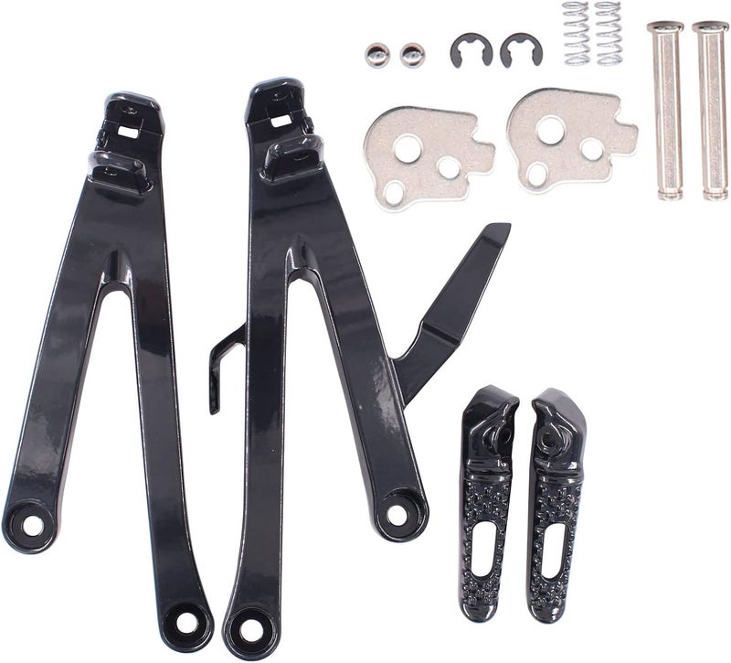 NewYall Black Rear Passenger Foot Peg Rest Bracket Kit for Honda CBR600RR 2007-2016 - Image 1