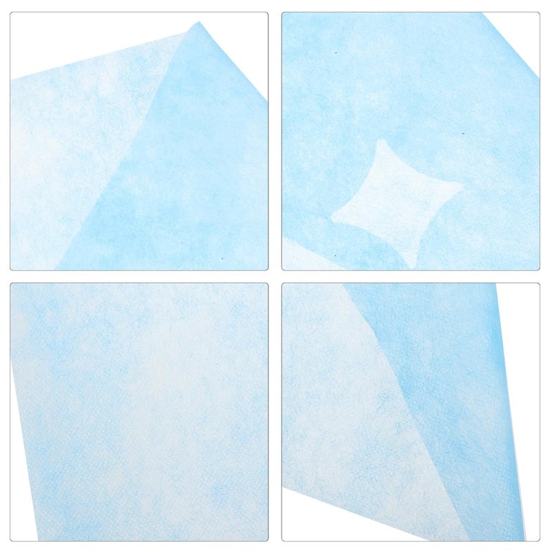 Healifty Disposable Massage Bed Hole Towels 100pcs Blue Non-woven Fabric Face Pillow Covers Headrest Disposable Covers for Spa and Salon Massage Bed Accessories - Image 3
