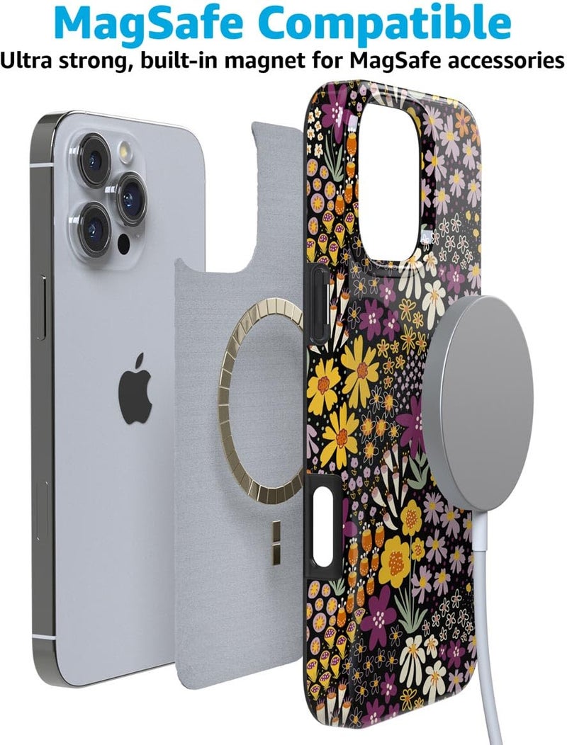 Casely iPhone 16 Pro Case | Falling for You | Plum Floral | Compatible with MagSafe | Classic Ultra Slim Design - Image 4