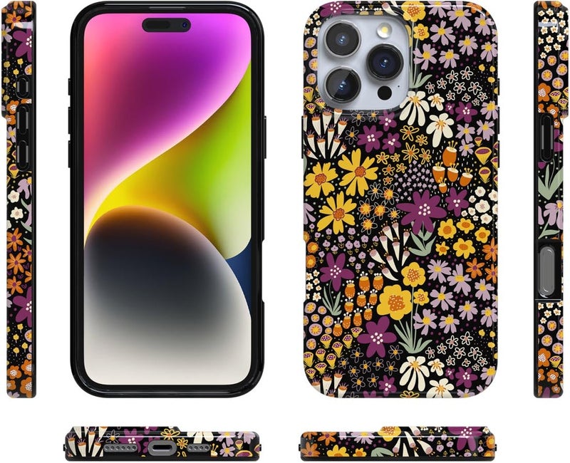 Casely iPhone 16 Pro Case | Falling for You | Plum Floral | Compatible with MagSafe | Classic Ultra Slim Design - Image 5