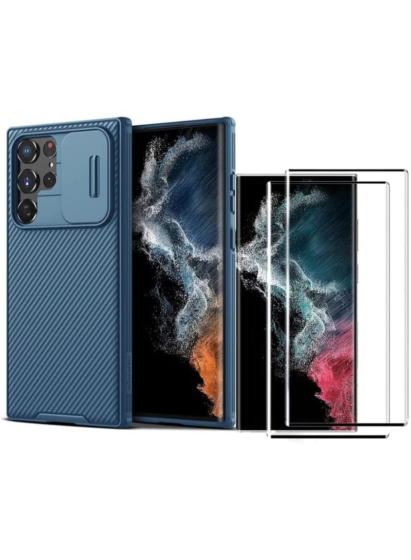 Nillkin [1+2] Case Cover for Samsung S23 Ultra with Tempered Glass Screen Protector (2 Pcs), S23 Ultra Case with Slide Camera Cover, Slim Rugged Phone Case for Samsung Galaxy S23 Ultra 5G - Image 1