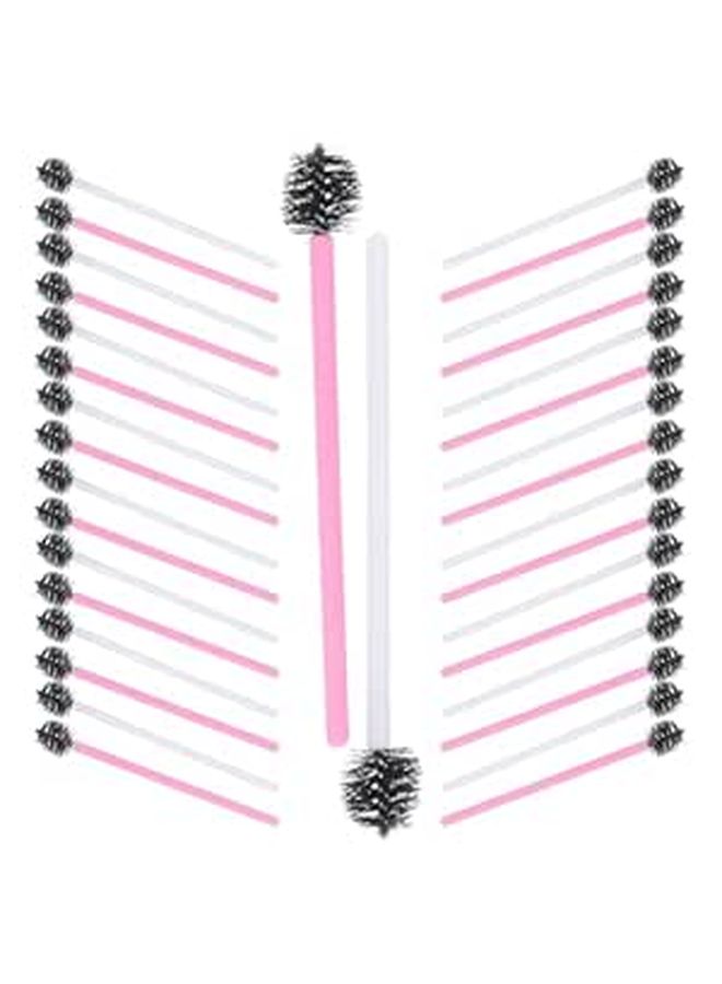 100 Disposable Eyelash Brushes And Lash Extension Applicator Wands With Nylon Rounded Heads Portable Eyebrow Comb For Professional Makeup And Lash Styling - Image 1
