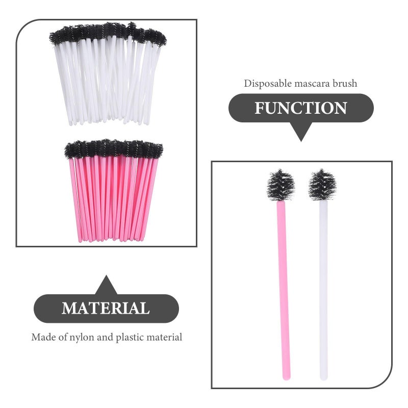 100 Disposable Eyelash Brushes And Lash Extension Applicator Wands With Nylon Rounded Heads Portable Eyebrow Comb For Professional Makeup And Lash Styling - Image 4
