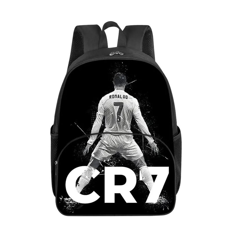 Bluejw Football Player CR7 Pattern Unisex Large Capacity Waterproof Breathable Cartoon Fashion  Backpack Durable for Boys Students - Image 2
