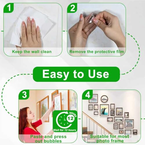 IOMDRWU Picture Hanging Hooks,6 PCS Heavy Duty Up-Grade Wall Hangers Without Nails,Wall Picture Hangers, Transparent Waterproof Adhesive Picture Hanger,Frame Hanger Sticky Hooks for Bathroom,Kitchen - Image 4