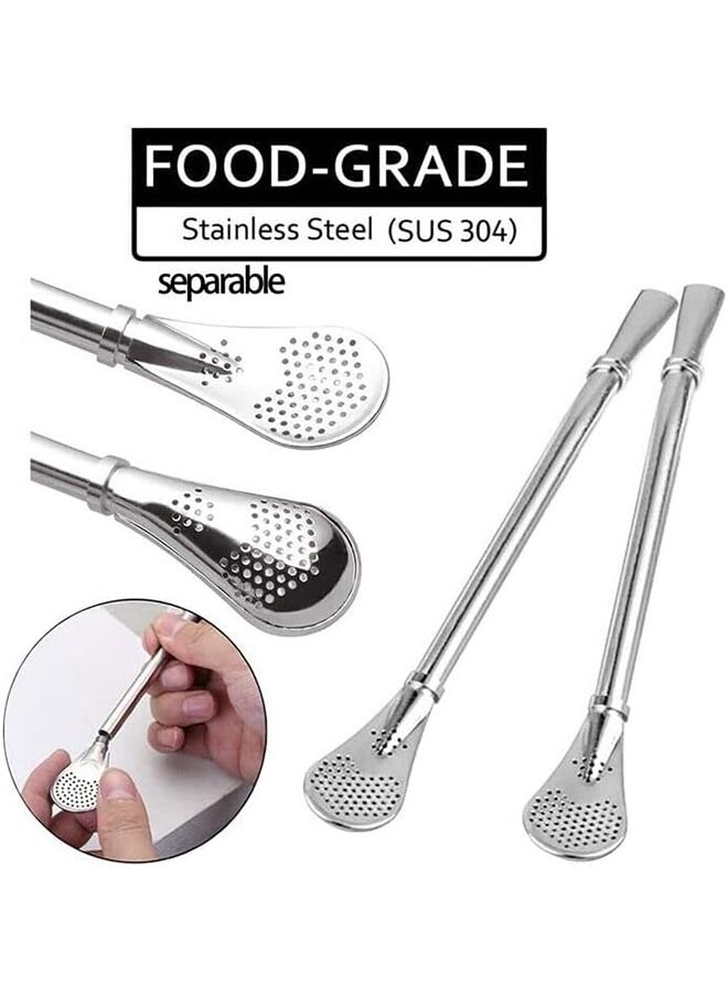 HOMESTAR Yerba Mate Tea Cup Set, Gourds for with Straws, Stainless Steel Double Wall Insulation Gourd Straw 8 Ounces (Black) - Image 4