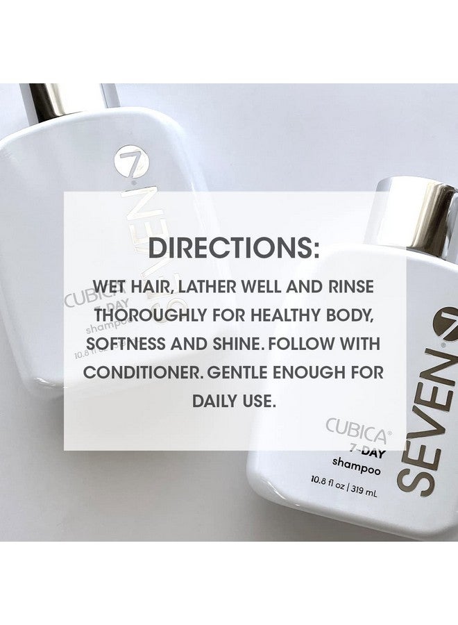 سيفين شامبو كيوبيكا 7 أيام للعناية بالشعر مع البيوتين ومستخلص الشاي الأخضر، شامبو لطيف لأي نوع من أنواع الشعر، يضيف لمعانًا ورطوبة إلى الشعر، خالي من الكبريتات والبارابين، 10.8 أونصة - Image 3