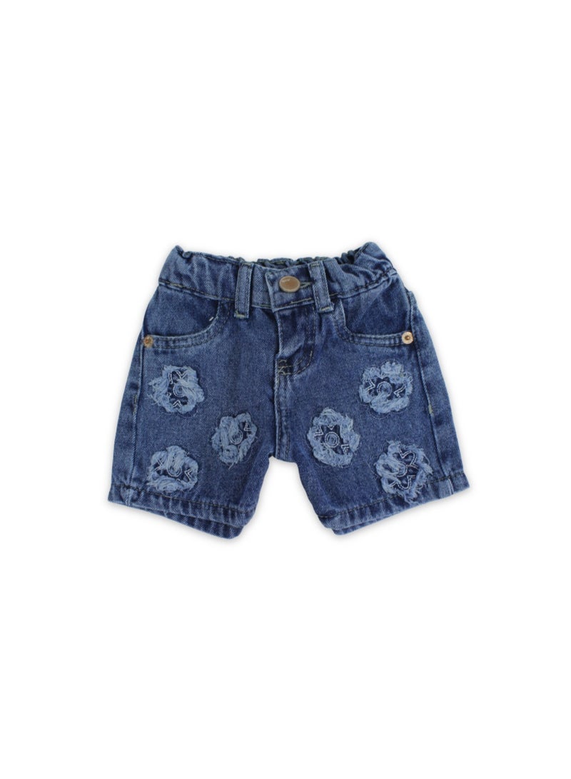 Coconut Baby Girls Cotton Denim Short - Image 1