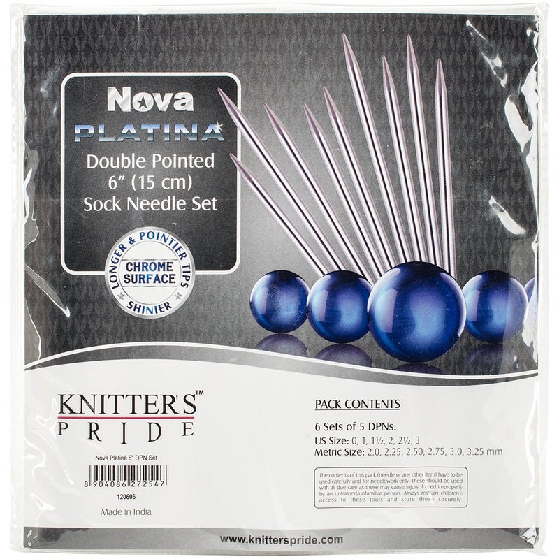Knitter's Pride-Nova Platina Double Pointed Needles Set 6", Socks Kit - Image 4