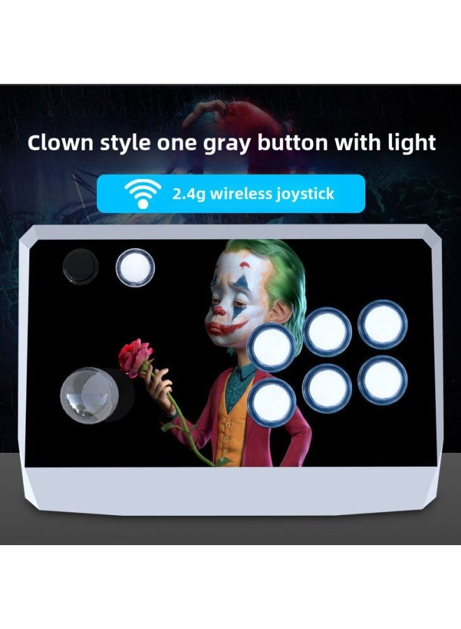 جهاز كمبيوتر لاسلكي أركيد روكر للهاتف المحمول والكمبيوتر اللوحي القتال ثلاثة وروكر ملاكمة الإمبراطور 97 وحدة تحكم ألعاب منزلية - لون المنتج: عصا تحكم لاسلكية مهرج رمادي مع ضوء - Image 1