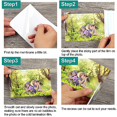 Utron 64 Sheets Self Seal Laminating Pouches 4x6, Self Adhesive Laminating Sheets, Clear Laminate Sheets for Stickers, Clear Adhesive Sheets - Image 4