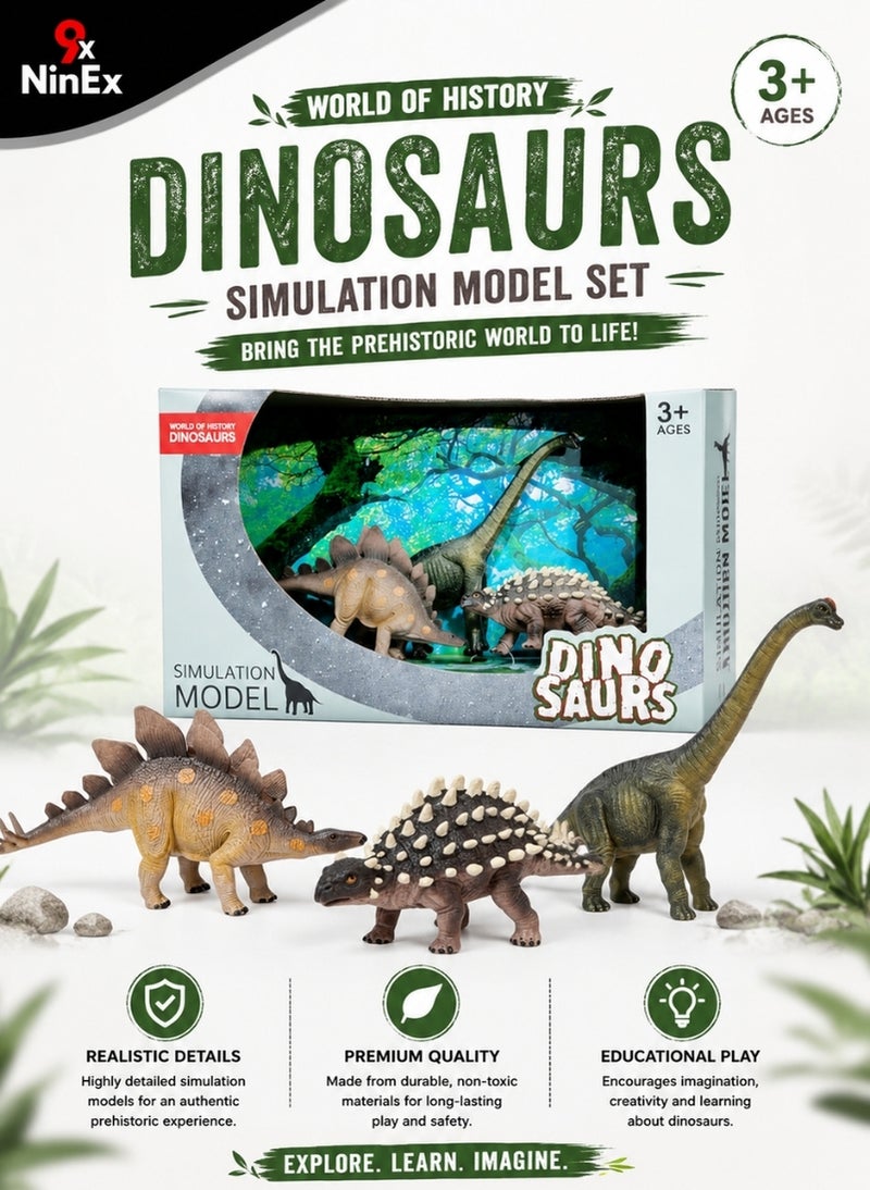 NinEx 3-Piece Dinosaur Toy Set - Image 1