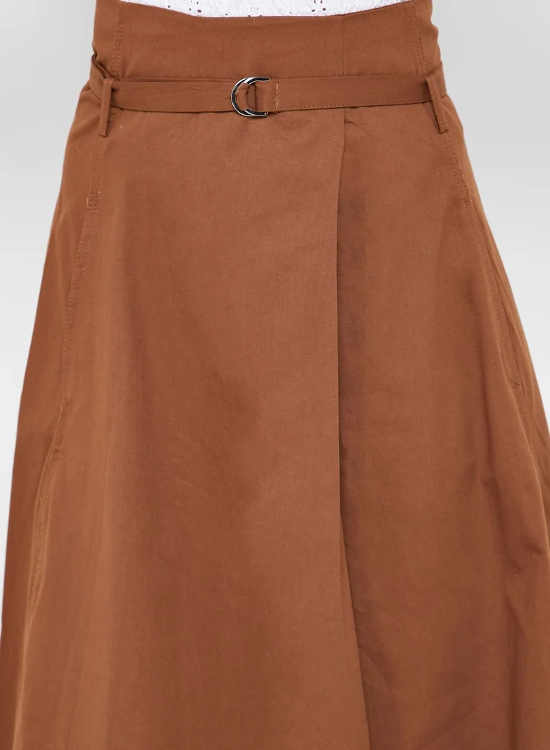 ELLA D-Ring Belted Midi Skirt