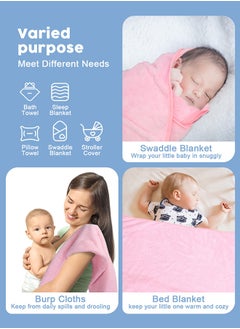 URbazaar Kids Hooded Bath Towel, Super Soft and Absorbent Natural Microfiber for Baby Girls and Boys (Pink)  - Image 4