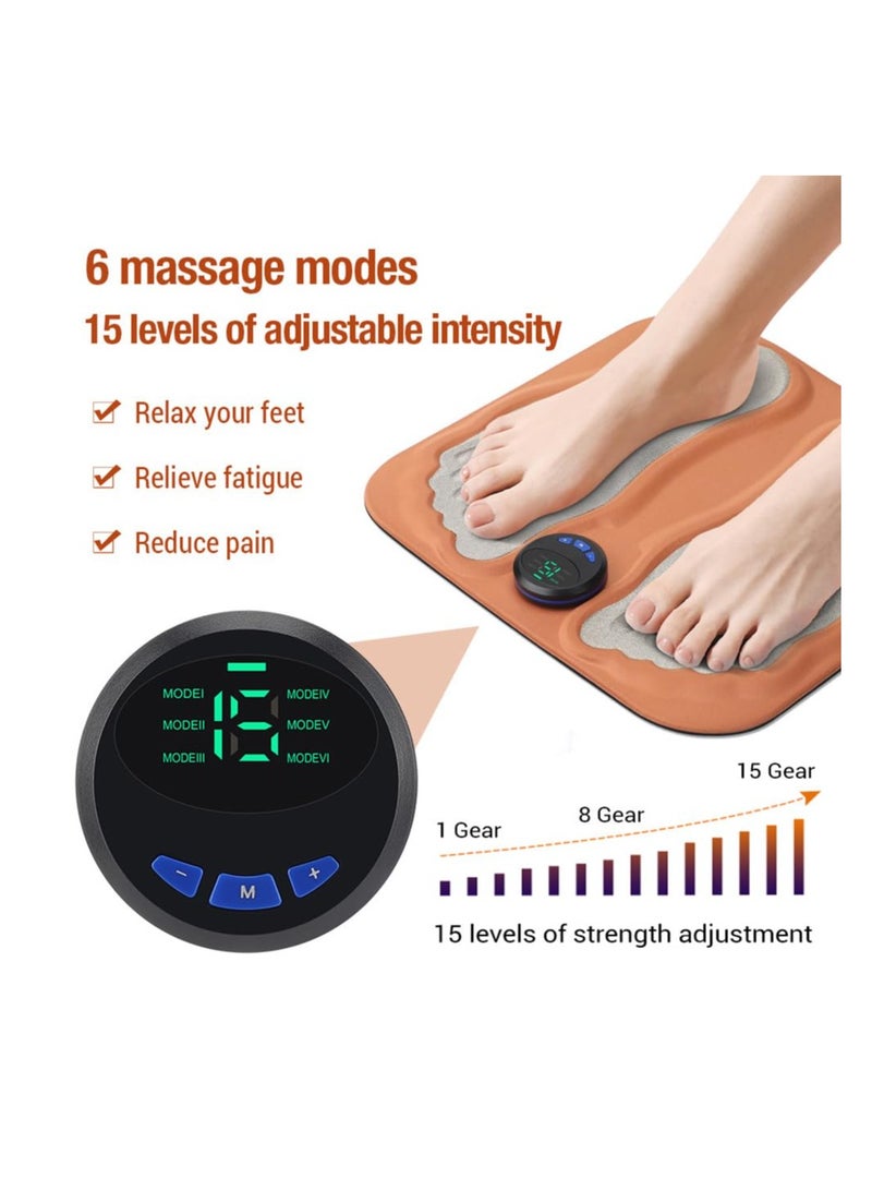 SYOSI EMS Foot Massager, 3D Foldable Foot Massager Pad for Pain Plantar Relief, Muscle Relaxation, Foot Massagers for Pain and Circulation - Foot Spa and Massager, LCD Display with 6 Modes 15 Intensities - Image 2