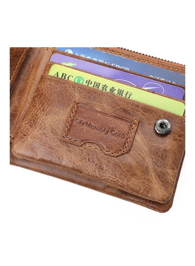 NIBEMINENT Zipper Detail Leather Wallet Light Brown  - Image 5