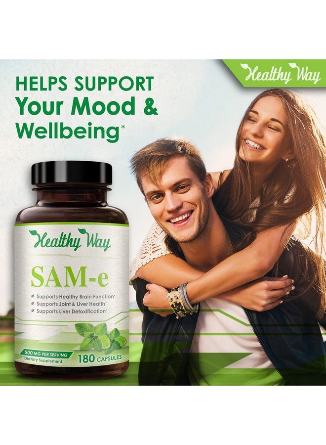 HealthyWayRx Healthy Way Pure SAM-e 500mg 360 Capsules (2 Pack) (S-Adenosyl Methionine) Supports Joint Health & Brain Function - Non-GMO USA Made - Image 5