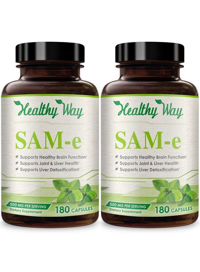 HealthyWayRx Healthy Way Pure SAM-e 500mg 360 Capsules (2 Pack) (S-Adenosyl Methionine) Supports Joint Health & Brain Function - Non-GMO USA Made - Image 1