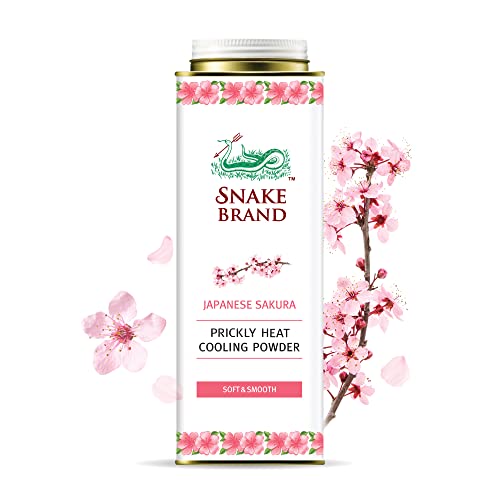 Snake Brand Prickly Heat Cooling Talcum Powder 280g - For Heat & Rash Treatment, Japanese Sakura - Image 1