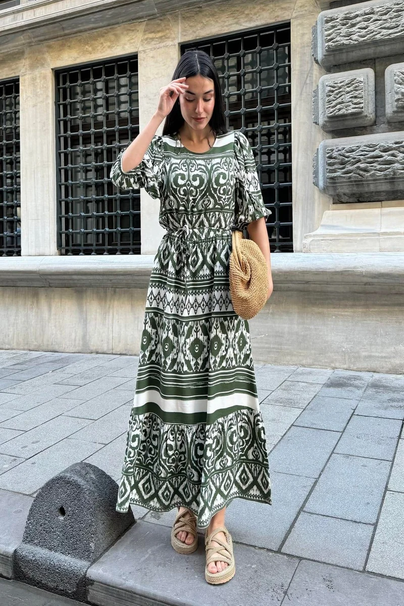 فور يو مودا Printed Waist-Tie Dress