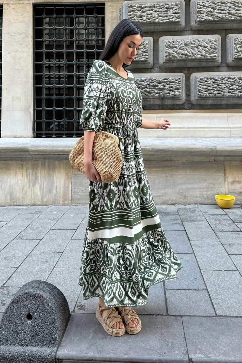 فور يو مودا Printed Waist-Tie Dress