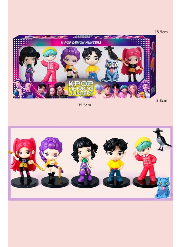 Figures Kpop Demon Hunters Action Figure Home Decor Desk Ornament For Hunters Fans 6pcs set