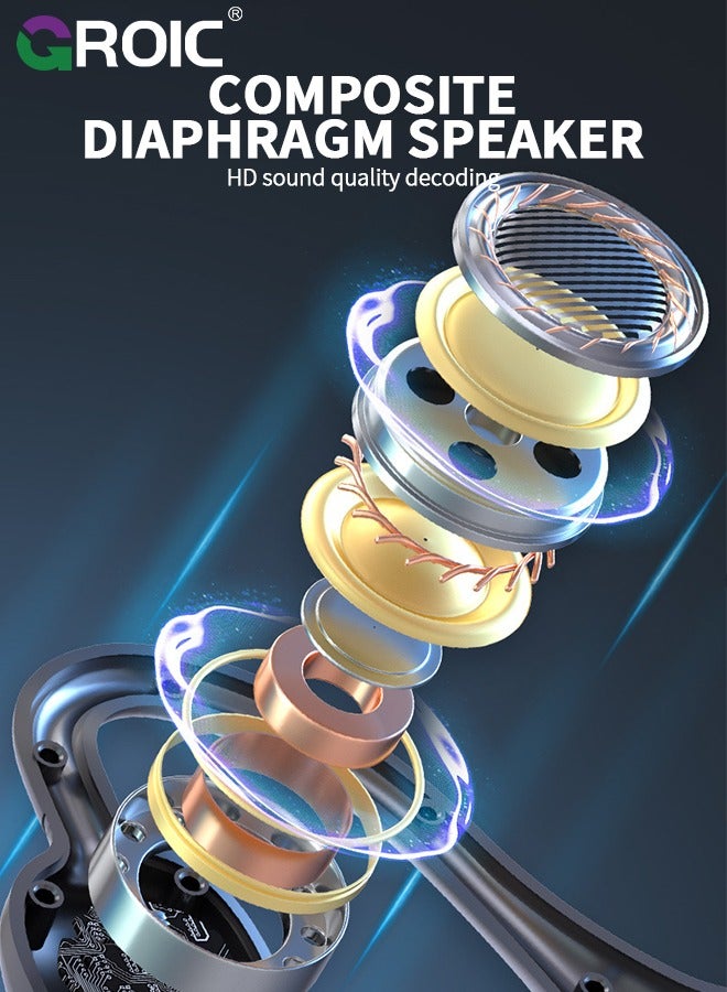 GROIC Sound Wave Conduction Bluetooth Headset, Bone Conduction Wireless Earbuds, Long Lasting Battery Life Waterproof Stereo Surround Sound Headset for Outdoor Sports - Image 4