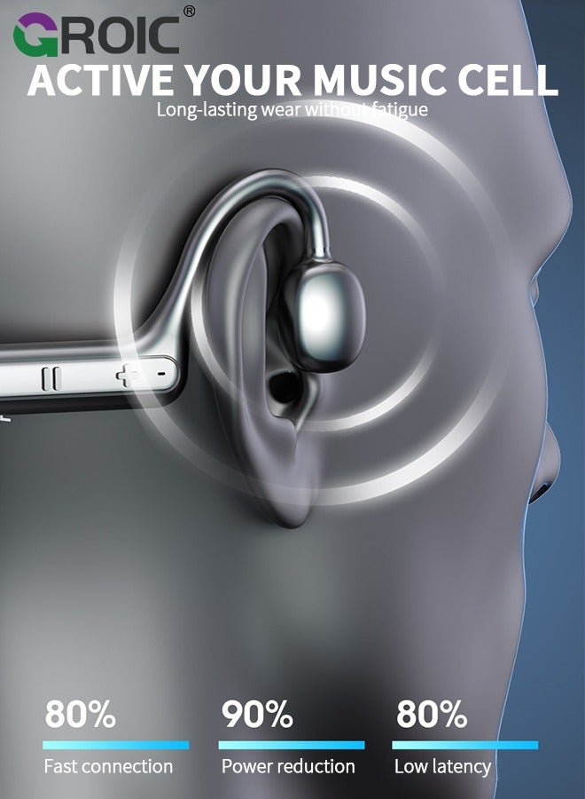 GROIC Sound Wave Conduction Bluetooth Headset, Bone Conduction Wireless Earbuds, Long Lasting Battery Life Waterproof Stereo Surround Sound Headset for Outdoor Sports - Image 5