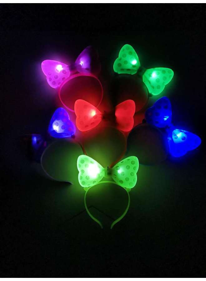 Luminous Horn/headband Horn Lamp Luminous Wreath Headdress Luminous Horn Headband Concert Supplies Wholesale-Color:Mickey Bow Mixed Color - Image 1