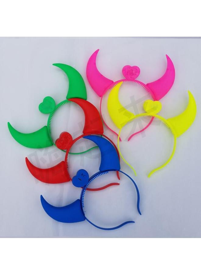 Luminous Horn/headband Horn Lamp Luminous Wreath Headdress Luminous Horn Headband Concert Supplies Wholesale-Color:Mickey Bow Mixed Color - Image 5