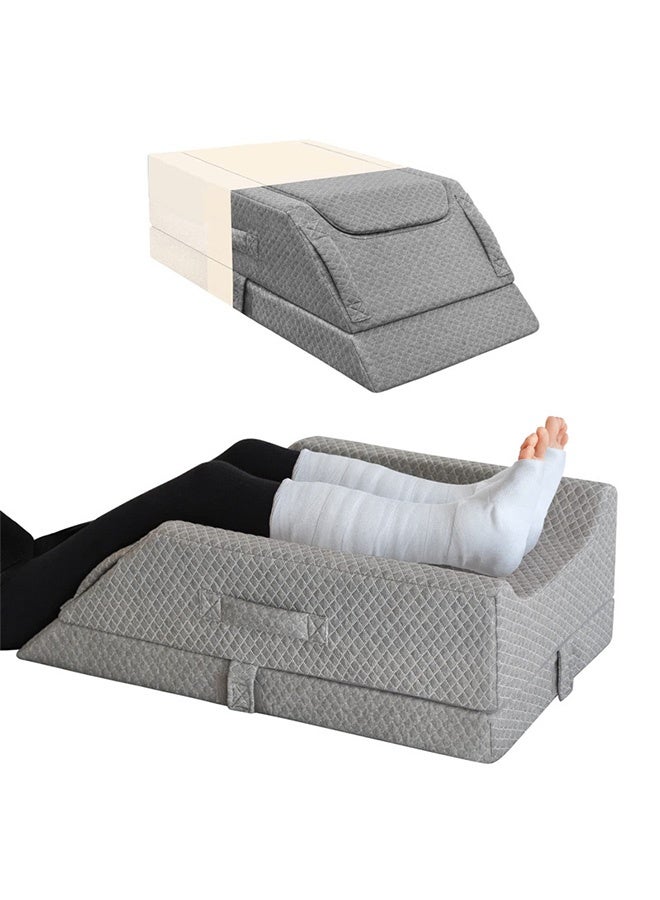 JOUDIYA Leg Elevation Pillows,Cooling Memory Foam Leg Lift Pillow for After Surgery Or Rest,Adjustable Wedge Pillow for Sleeping, Knee Pillow for Blood Circulation,Sciatica Back Knee Pain Relief - Image 1