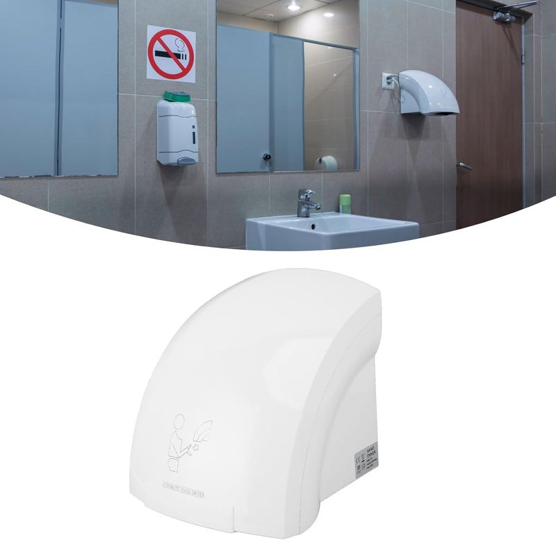 Luocute Hand Dryer, 1200W Automatic Sensor Hand Dryer with Infrared Sensing, Strong Airflow, 10s Fast Drying, Energy Saving, for Bathroom, Home, Hotel, Commercial Use (US Plug 110V) - Image 2