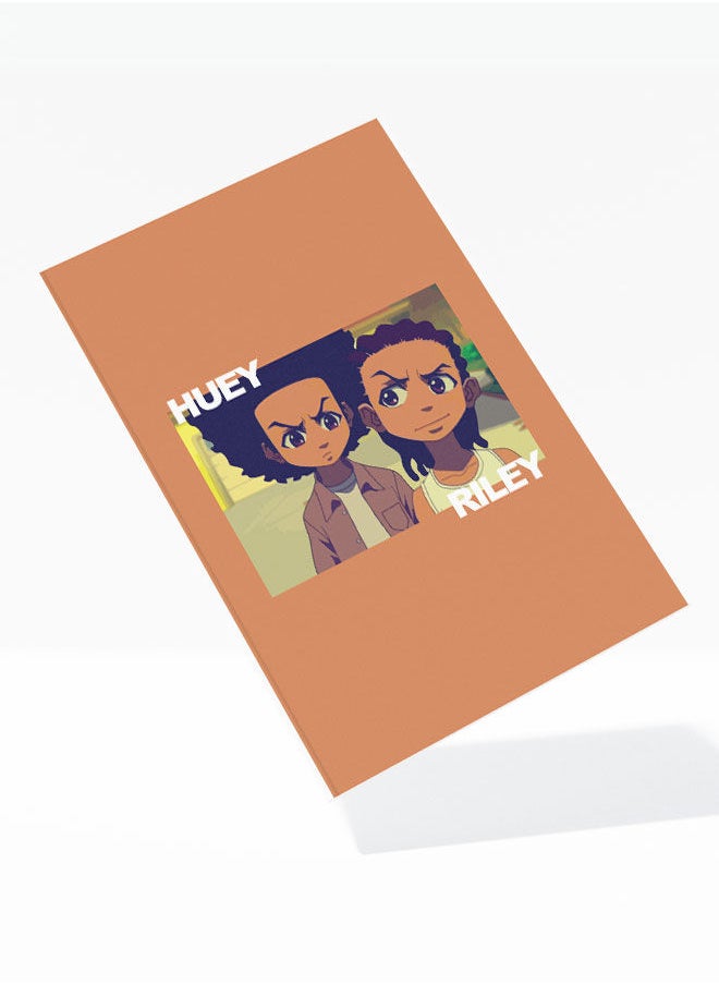 LIT - The Boondocks A5 Notebook The Boondocks A5 Size Soft Bind Notebook Huey and Riley Soft Bind Notebook Freeman's Brotherhood-Parody Anime - Image 1