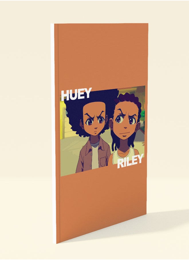 LIT - The Boondocks A5 Notebook The Boondocks A5 Size Soft Bind Notebook Huey and Riley Soft Bind Notebook Freeman's Brotherhood-Parody Anime - Image 1