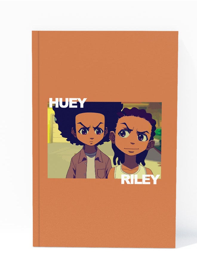 LIT - The Boondocks A5 Notebook The Boondocks A5 Size Soft Bind Notebook Huey and Riley Soft Bind Notebook Freeman's Brotherhood-Parody Anime - Image 1