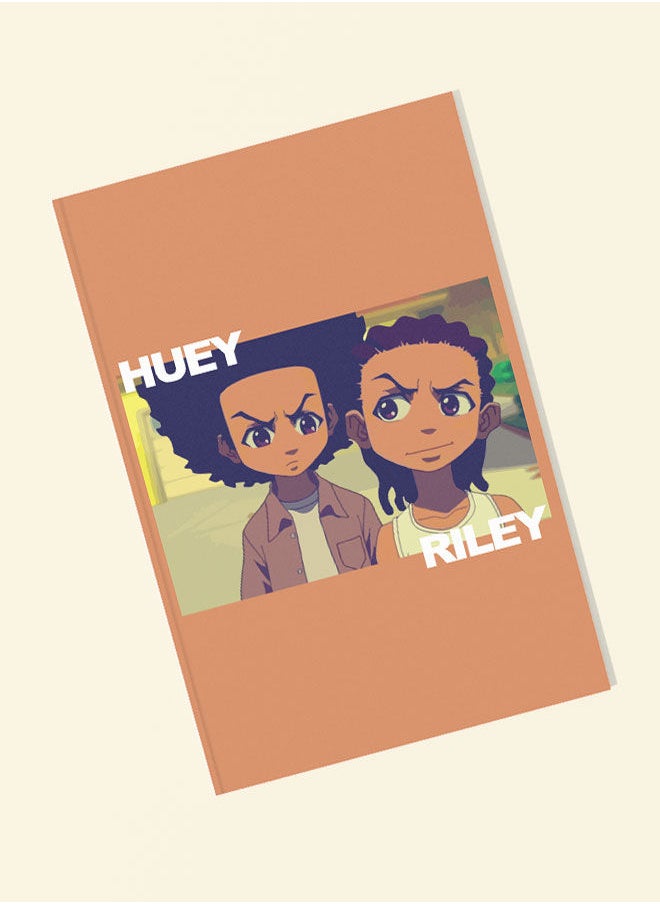 LIT - The Boondocks A5 Notebook The Boondocks A5 Size Soft Bind Notebook Huey and Riley Soft Bind Notebook Freeman's Brotherhood-Parody Anime - Image 1