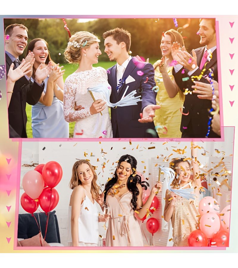 12Pcs Satin Ribbon Wedding Wands Fairy Long Dance Party Festival Gift Bells - Image 5