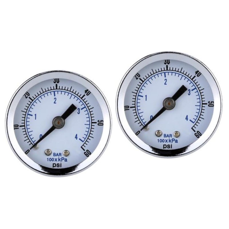 2 قطعة مقياس ضغط الهواء 0-60 رطل لكل بوصة مربعة مقياس مزدوج لقياس الهواء المضغوط 1/8 بوصة خيوط - Image 2