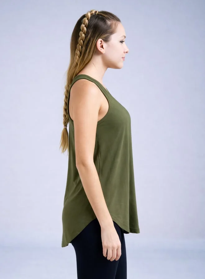 مونس آند مارس بلوزة نسائية بدون أكمام بلون الزيتون