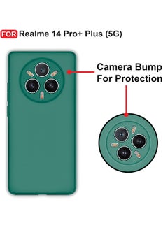 Wtech Realme 14 Pro+ / Plus 5G 2025 Premium Soft Liquid Silicone Case Cover (MCRPSN) - Dark Green  - Image 2