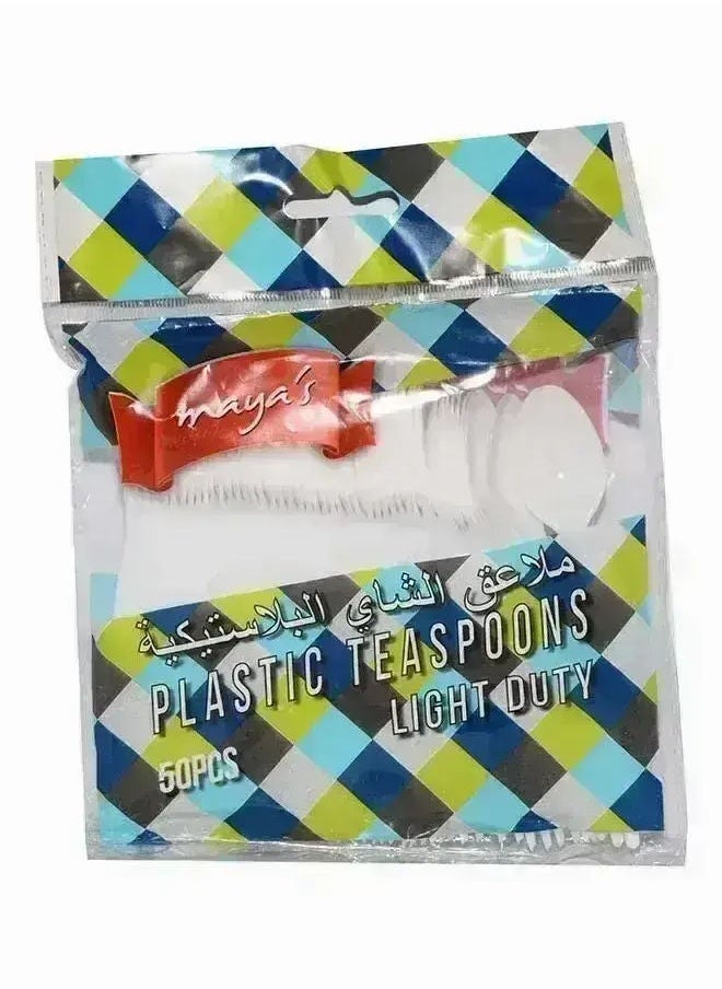 Maya's - Plastic Light Duty Tea Spoon, 50 Pcs, 50'S - Image 1