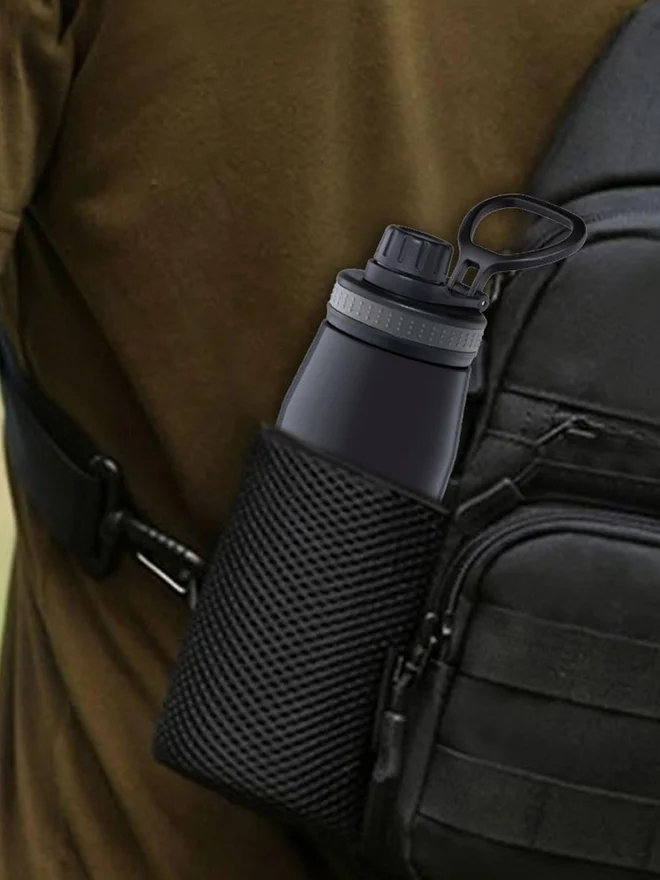 بوروسيل زجاجة مفرغة جوسبورت سوداء ٦٠٠ مل