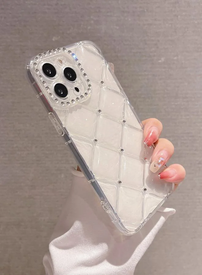 Take Two Transparent Take Two Transparent Diamond Grid Embellished iPhone Case  | Best Price UAE