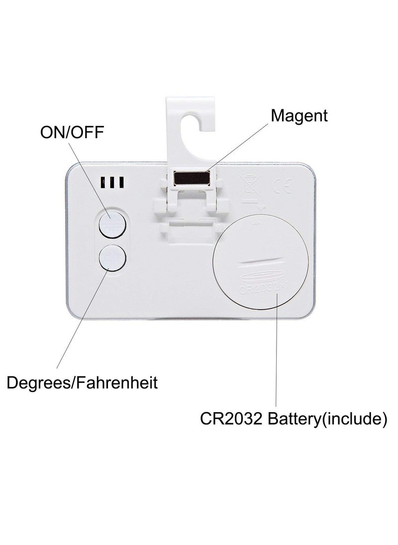sokany - 2 Pack Fridge Thermometer, Refrigerator Thermometer, Lcd Digital Fridge Freezer Thermometer Monitor with Hanging Hook and Retractable Stand (White) - Image 1